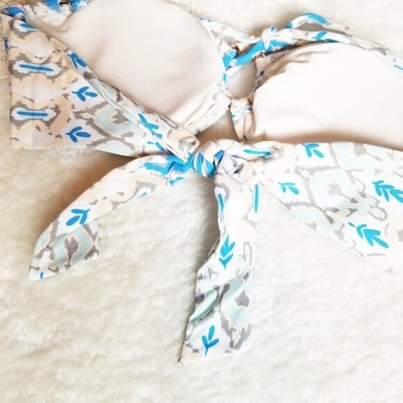 NWT Eberjey Women's Size Small Bleached‎ Blues Cecily Halter Bikini Top - Picture 7 of 10